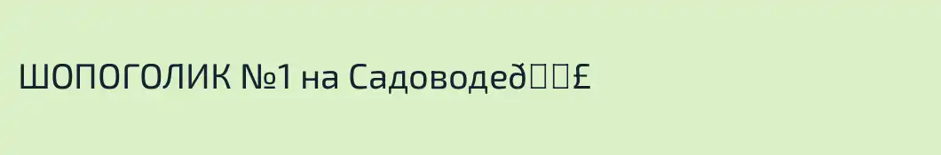ШОПОГОЛИК №1 на Садоводе💣
